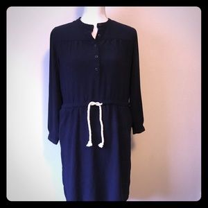 J. Crew Navy Rope Tie Dress
